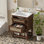 Meuble-lavabo de salle de bain avec lavabo intégré en céramique, meuble-lavabo simple pour les petites et moyennes toilettes, peu encombrant et élégant
