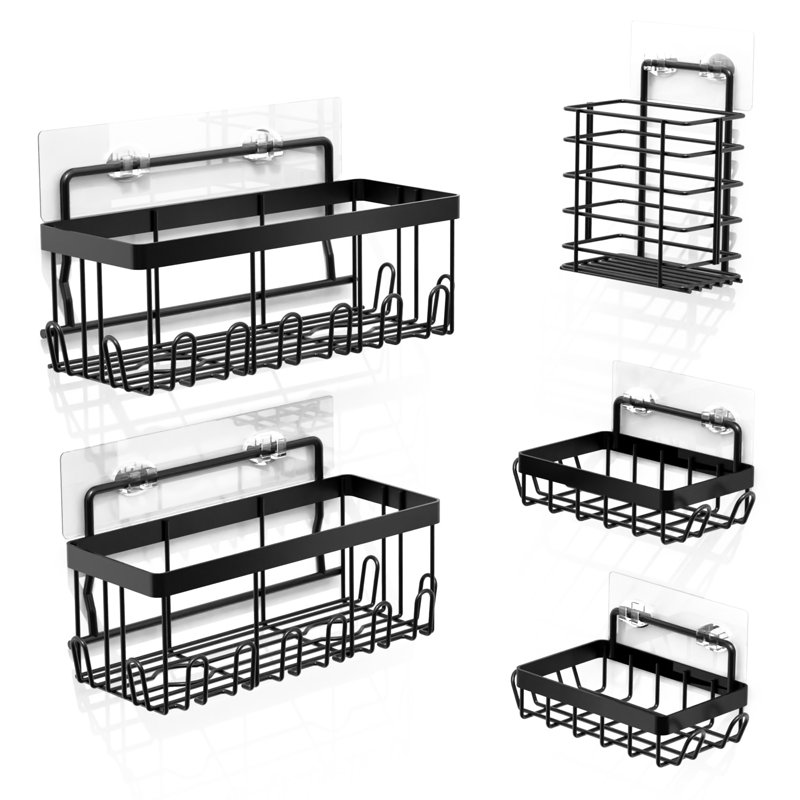  5-Piece Rustproof Stainless Steel Shower Caddy Set