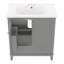 Meuble-lavabo moderne de 30 po - Armoire grise avec tiroir et étagère