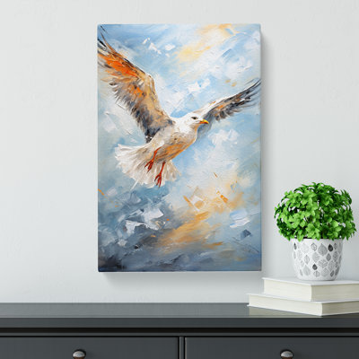 Seagull Gestural Art No.2 - Wrapped Canvas