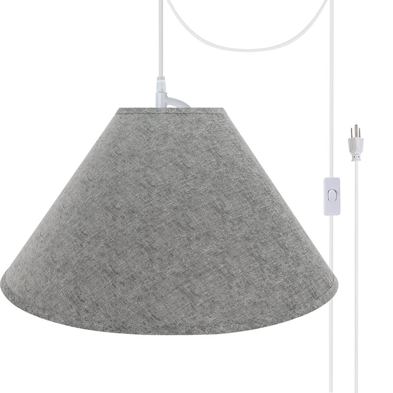 Luminaire suspendu pour 2 lumières unique Blanken, Gris, H 14 po x l 23 po x P 7 po