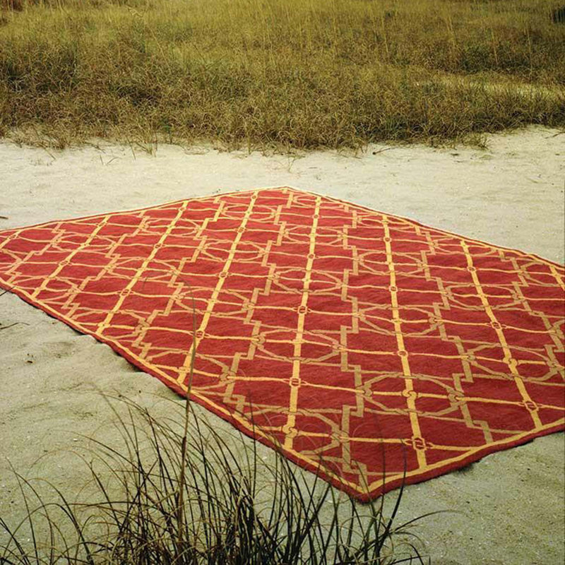 Hand-Knotted High-Quality Red and Gold Area Rug