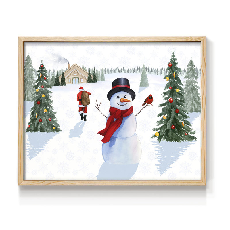 «Santa's Snowmen Collection A», reproduction encadrée - Restickable, H 22 po x l 28 po, Naturel