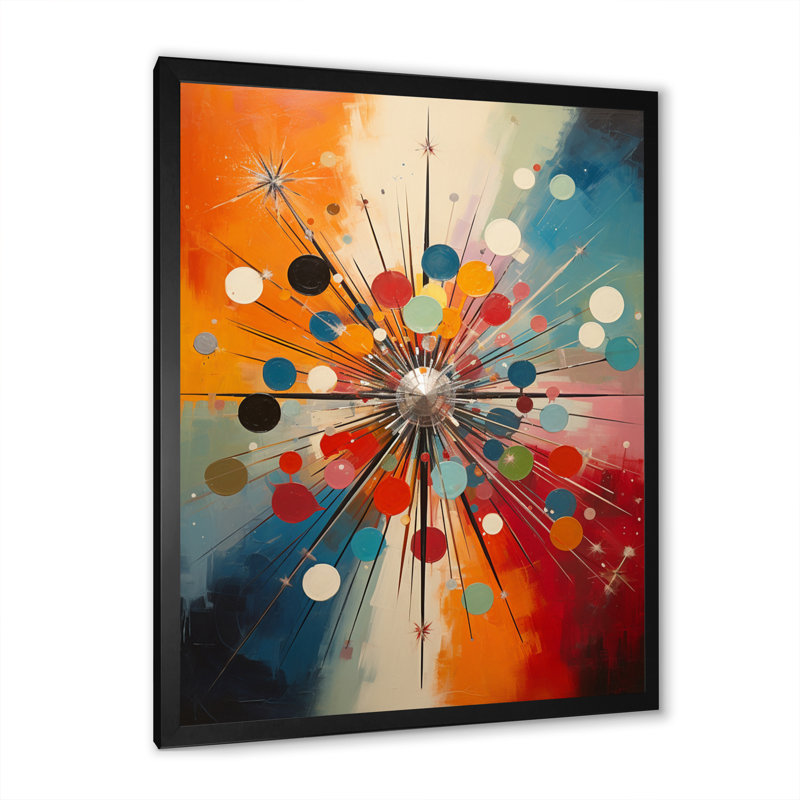 Evertas coloré Mid Century Optique Serenade IV - Art abstrait Mid-Century, Cadre photo noir, H 20 po x l 12 po x P 1 po