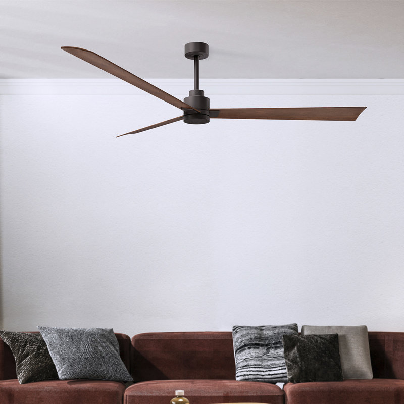 Ventilateur de plafond Alessandra 72, Bronze texturé, Noyer