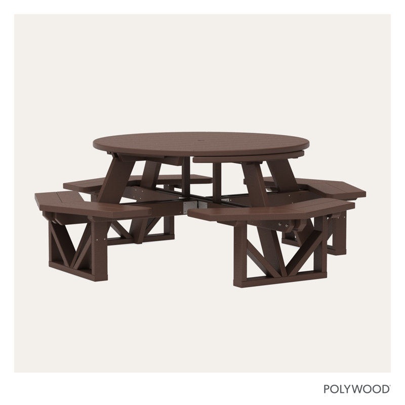 Table octogonale POLYWOOD Park, Acajou