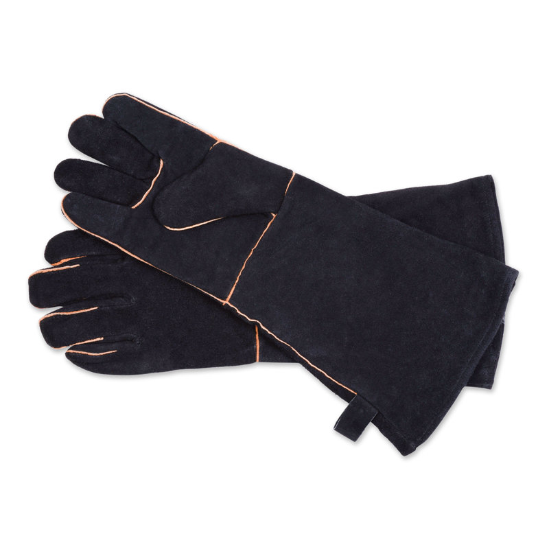 GANTS EN CUIR GRIL, NOIR