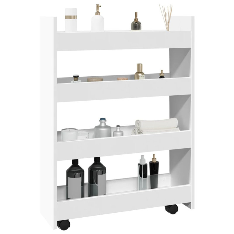 Wood Bar Cart, White