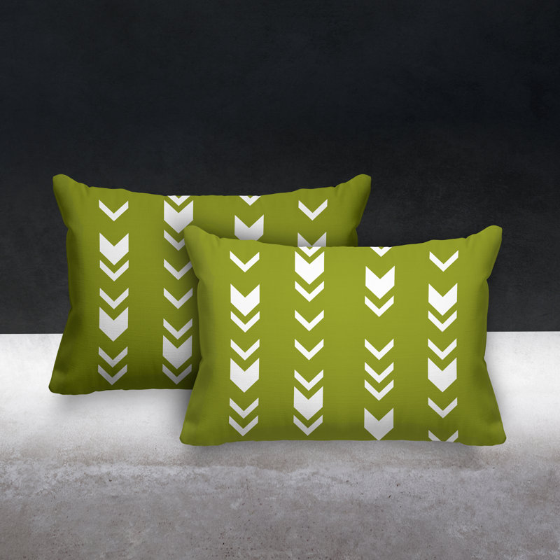 Coussin lombaire intérieur / extérieur Melba Arrow, Chartreuse