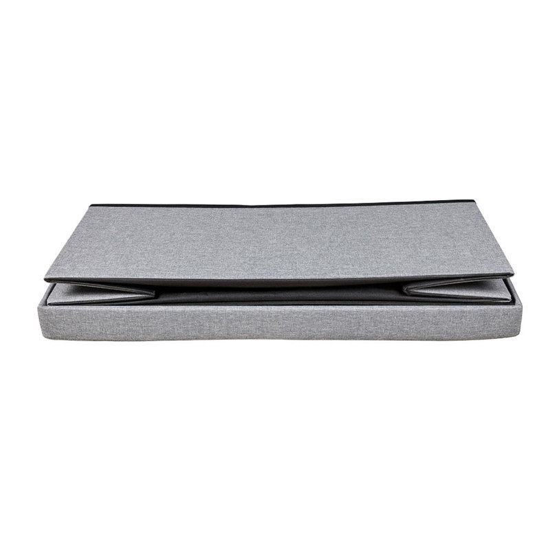 Maalak 76cm Wide Rectangle Grey Linen Storage Ottoman