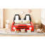 Lit simple rouge avec construction en forme de voiture de course et roues, plateforme de détente sécuritaire, conception de voiture stable et confortable-524623469