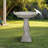 SunJet 23.8" H Concrete Bird Bath with Carved Pedestal