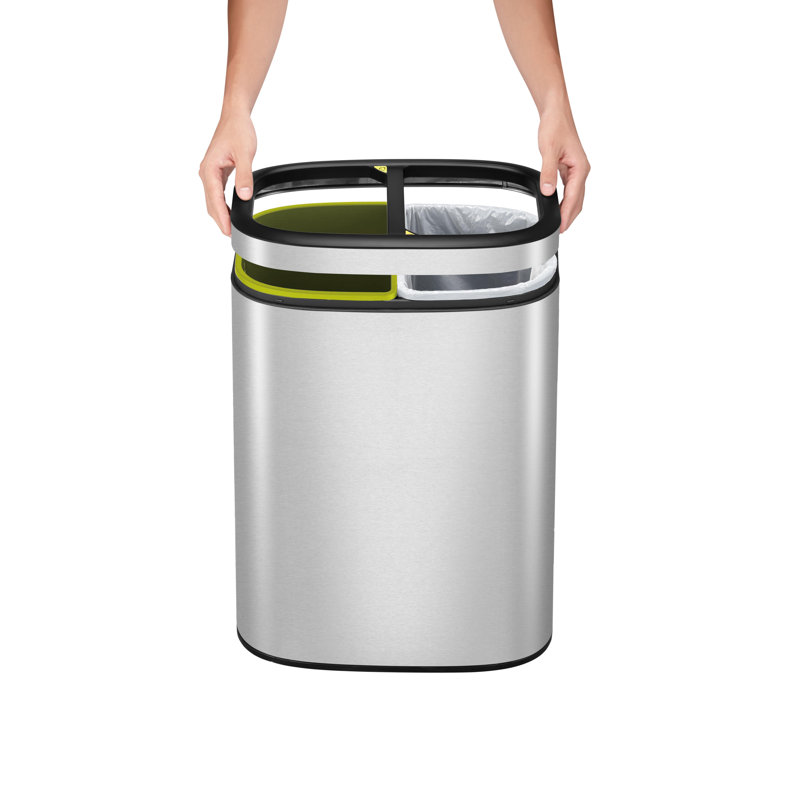 Oli Steel Open Multi-Compartment Rubbish & Recycling Bin - 10L