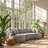 Elysium 124.5" W x 60" D x 27.6" H Chenille Compressed Boneless Sofa