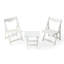 Chaise de table blanche pliable Hips White, avec 2 chaises et pliable rectangulaire blanche
