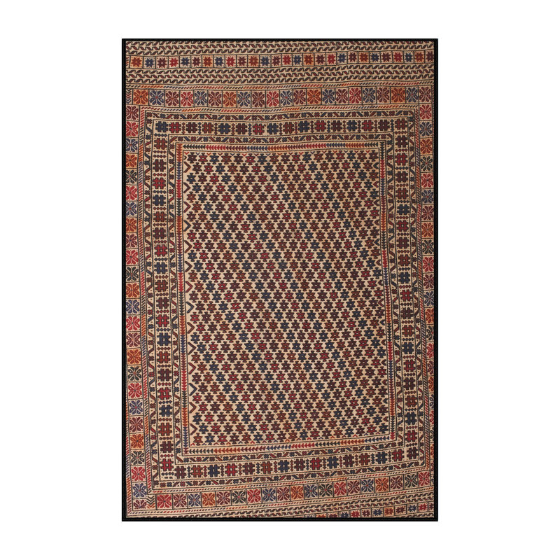 Tapis brun/gris/beige traditionnel Ballycor, Rectangle 5 pi x 7 pi