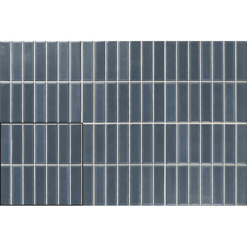 Kaleido 8"x8" Porcelain Brick Look Wall Tile, Blue