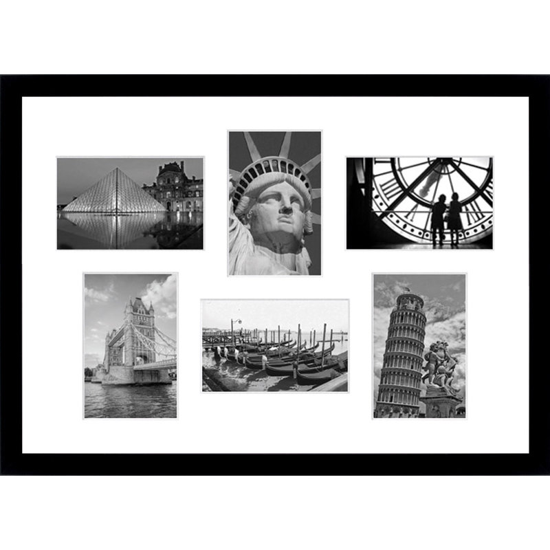 Johari Wood Picture Frame with Mat, Black