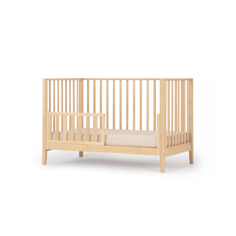 Natural Beechwood 3-in-1 Convertible Crib with Adjustable Height