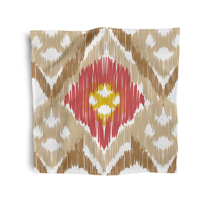 Mallery Polyester Ikat Square Napkin, Taupe