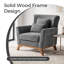 Canapé simple avec accoudoirs d'appoint en chenille de style Mid-Century moderne avec structure en bois massif-133046679