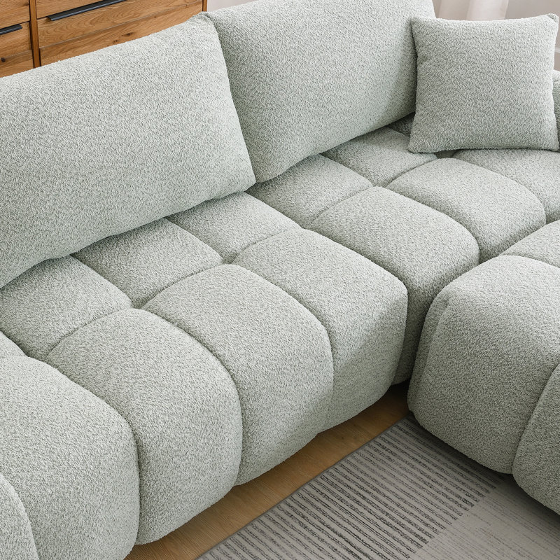 Canapé modulaire modulaire avec siège très grand, conception en ligne, repose-pieds mobile, mousse haute densité, combinaison libre, structure robuste pour une vie confortable