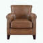 Fauteuil d'appoint en cuir fleur avec garniture cloutée