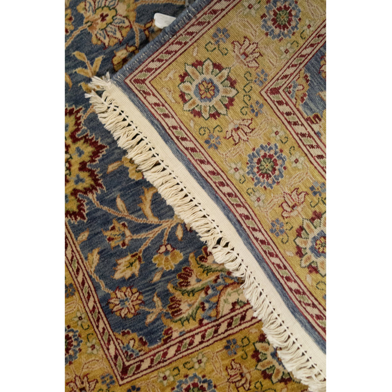 Wool Oriental Area Rug in Blue/Gold/Red