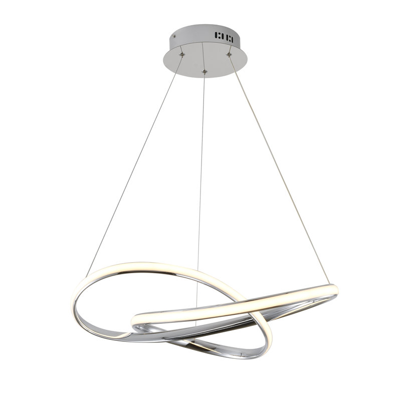 Modern Chrome LED Acrylic Chandelier, Chrome