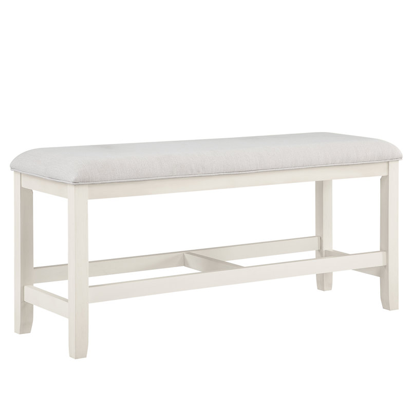 Banc rembourré Knauss, Blanc lait / crème