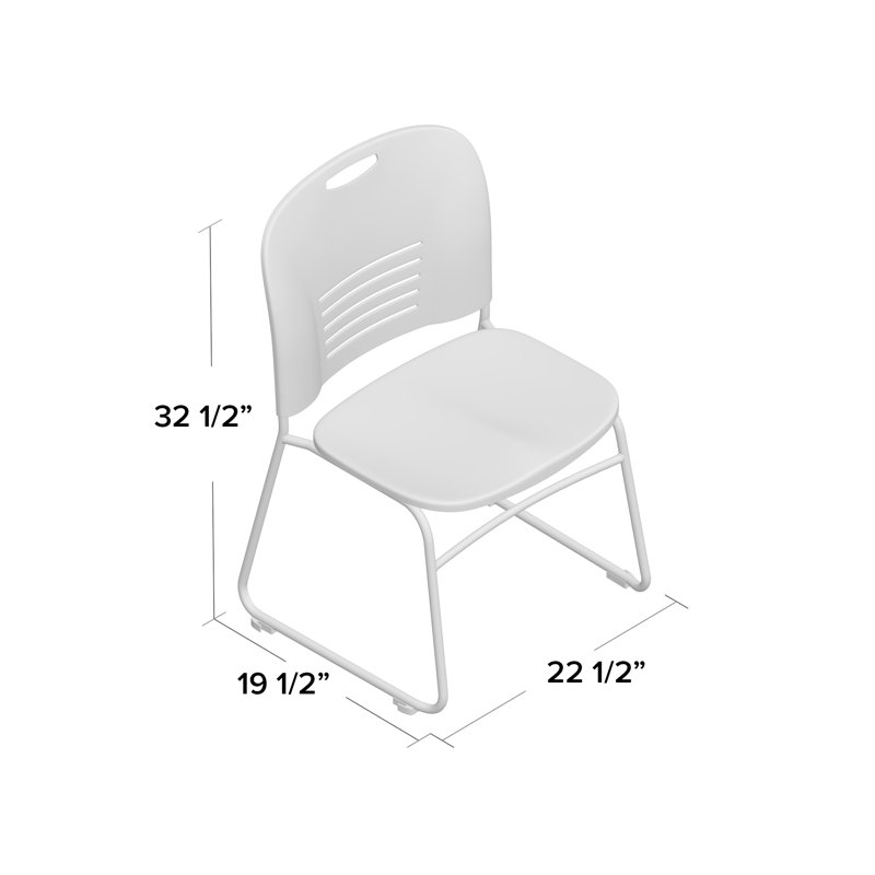 Chaise empilable sans accoudoirs 19,5 po Vy, Noir