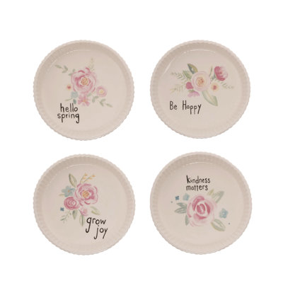 Transpac Ceramic Watercolor Spring Ramekin Set of 4 Spring Home Decorations