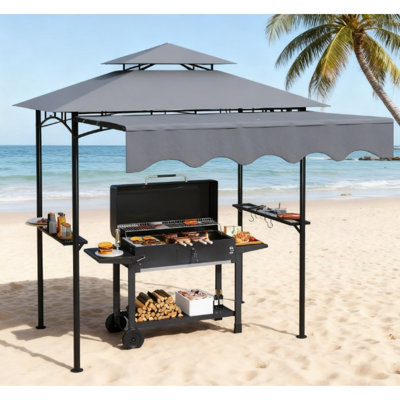 Durable Metal Canopies & Gazebos With Storage, Modern Outdoor Bbq Shelter