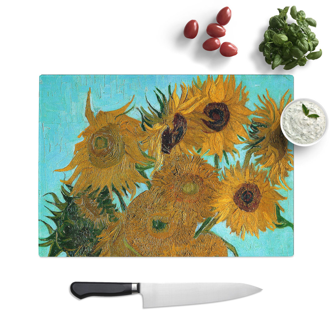 Twelve Sunflowers by Vincent Van Gogh Chopping Board