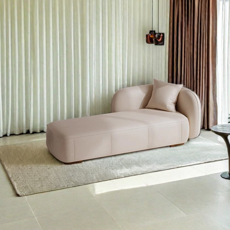 Jalaal Faux Leather Chaise Lounge, Right Hand Facing