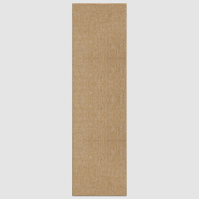 Distressed Frame Reversible Jute-Look Indoor/Outdoor Rug