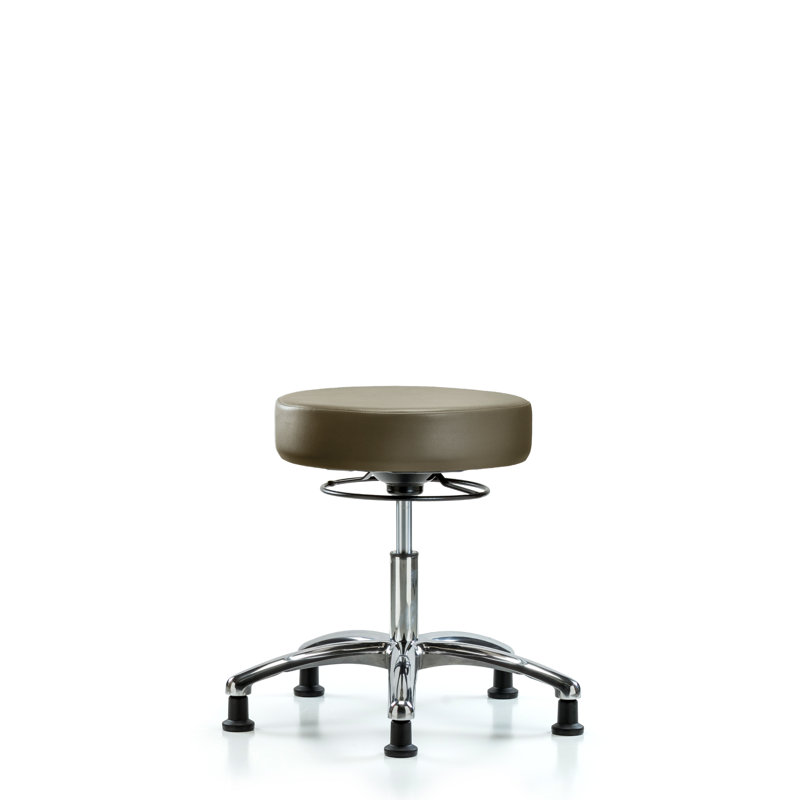 Khodie Adjustable Height Ergonomic Lab Stool, 23.25", Silver, Taupe