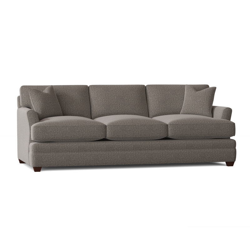 Canapé-lit à accoudoirs évasés de 91 po avec coussins réversibles Harriss, Tissage natté gris anthracite Drusky Sustain®