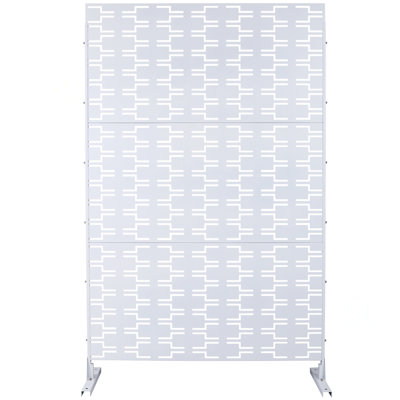 Écran d'intimité extérieur et intérieur en métal H 76 po x l 48 po, écran d'intimité décoratif autoportant pour terrasse de balcon de terrasse, panneaux de clôture d'intimité pour jardin extérieur PS112