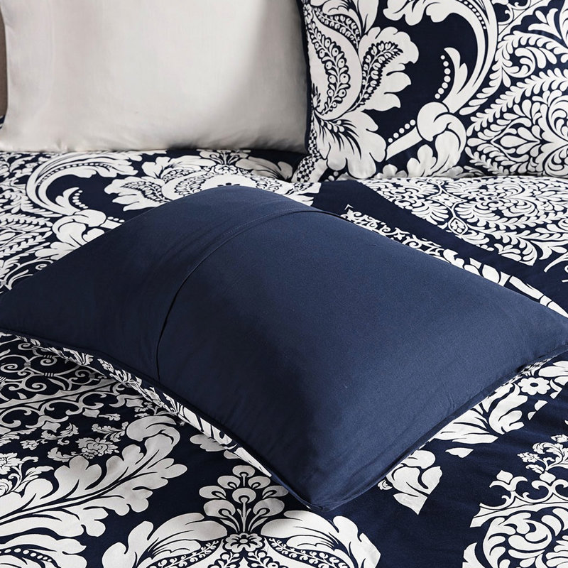 King/ King 6 Piece Duvet Cover , Terrific Fabric Manipulation Pillows Cotton Printed For Bed, Intricate Pattern, Blue