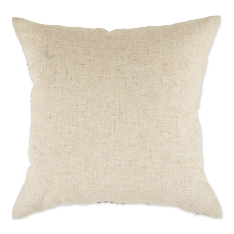 Ornate Embroidered Euro Cotton-Polyester Pillow Cover 18x18"