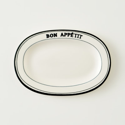 Assiette de service en porcelaine Bon Appetit