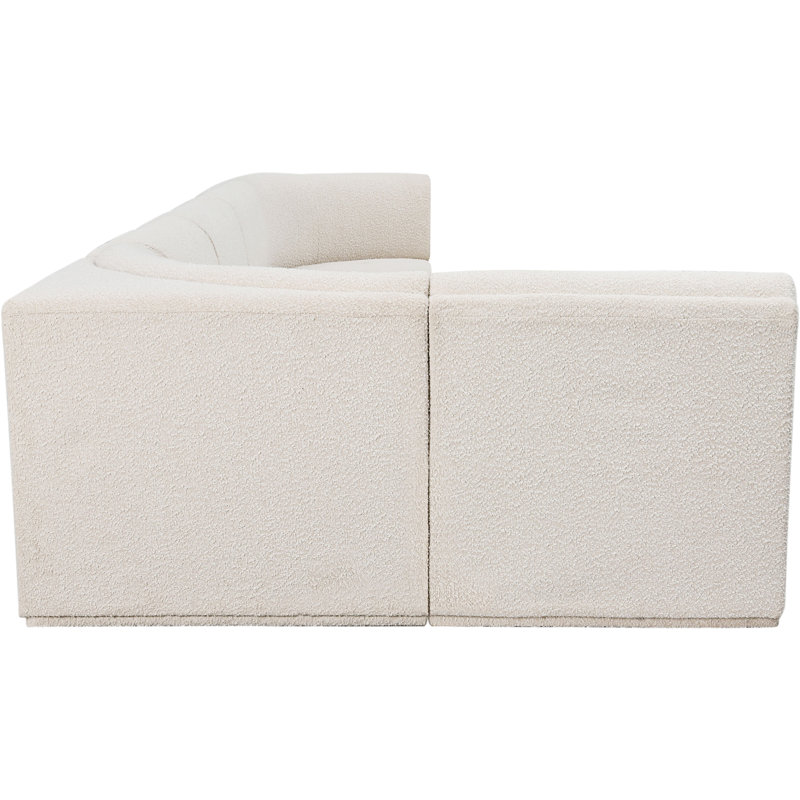 Canapé modulaire rembourré 6 pièces Ollie, Tissu crème bouclé
