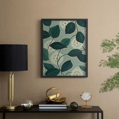 Monochrome Limes Framed Print - Solid Wood