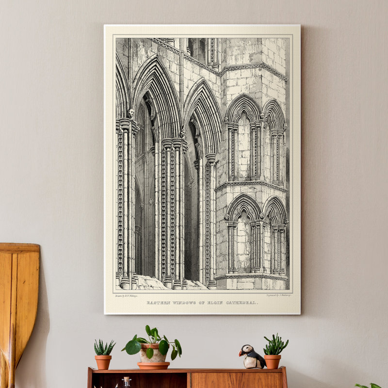 Détail gothique V - reproduction sur toile tendue, H 12 po x l 8 po x P 1 po