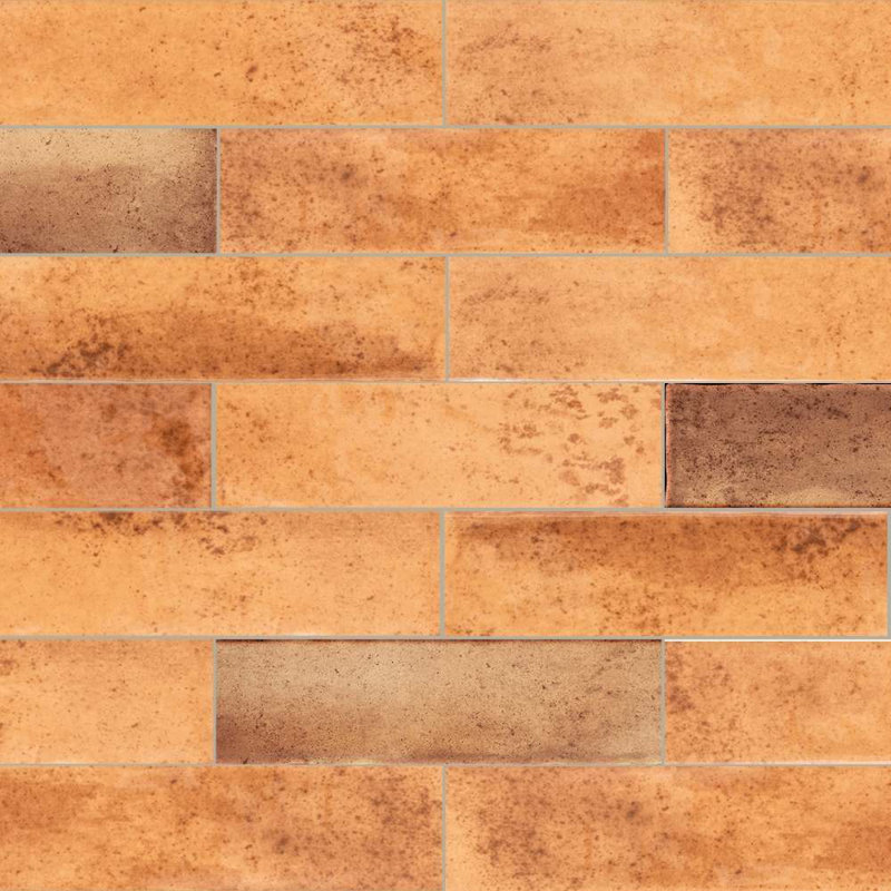 Ibiza 2" x 10" Ceramic Brick Look Subway Wall & Floor Tile, Terracotta