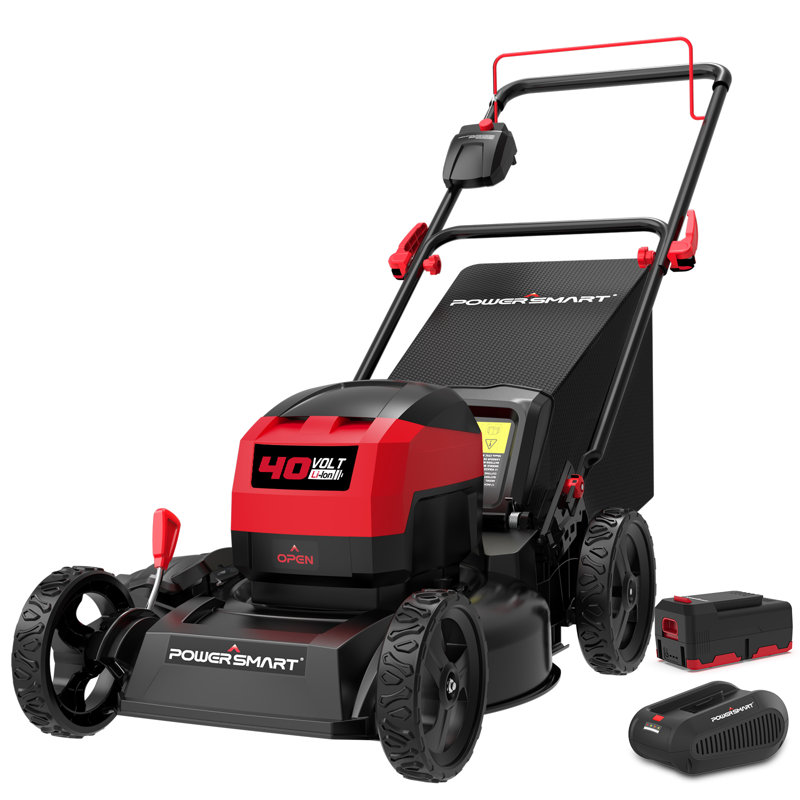 Powersmart 40V Cordless Lawn Mower, 17-Inch Cutting Width,2900RPM High-Speed, 6-Position Height Adjustment, 150Min Fast Charge, Lightweight, Lawn Care