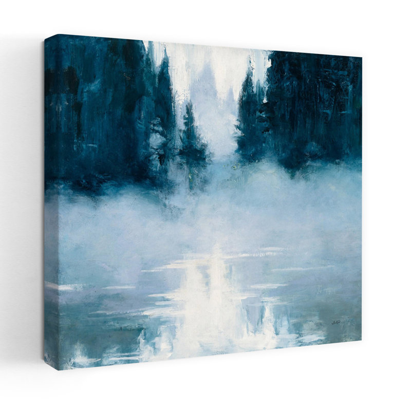 Bordures contemporaines avec art abstrait bleu, H 18 po x l 18 po