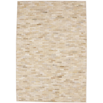 Tapis beige et moderne en cuir 4X6