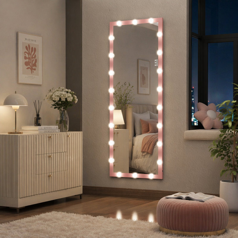 Eliyannah Aluminium Frame Leaning Mirror, Pink